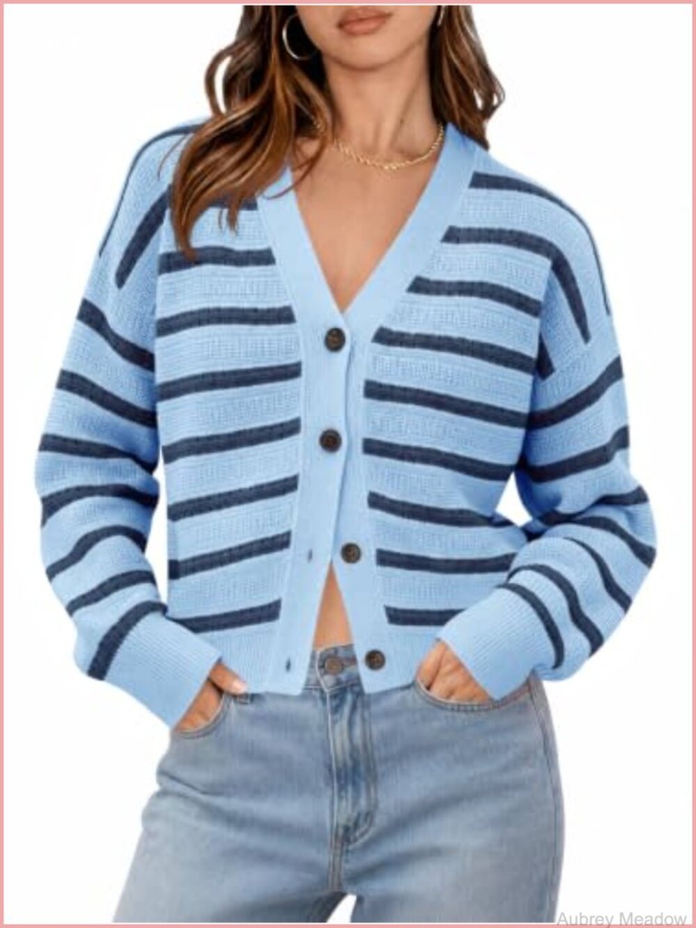 Womens Cropped Crochet Knit Button Down Cardigan Sweater